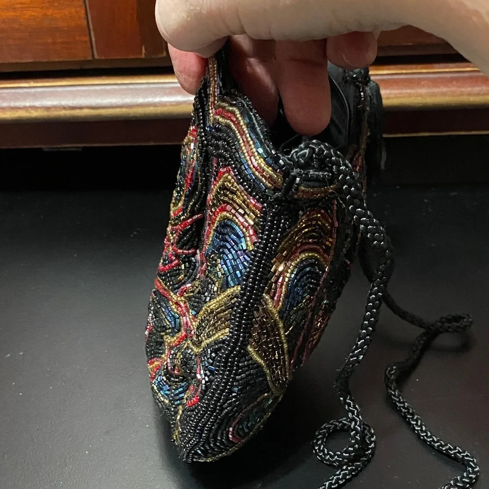 Elegant vintage Carla Marchi Multicolor Beaded Women's evening Bag